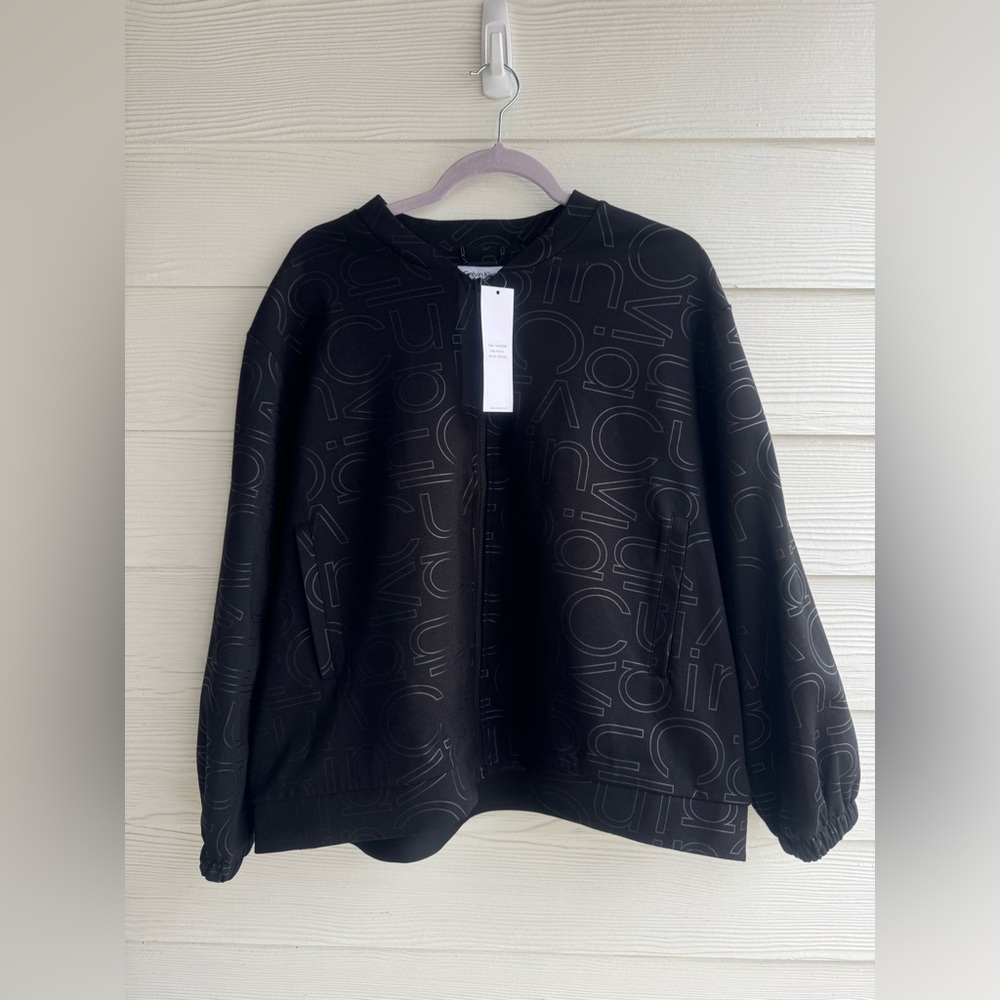 New with tags plus size Calvin Klein logo jacket black